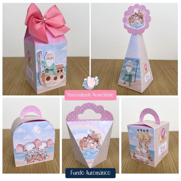Personalizados - Caixinhas - Arca de Noé Menina - 40 Itens