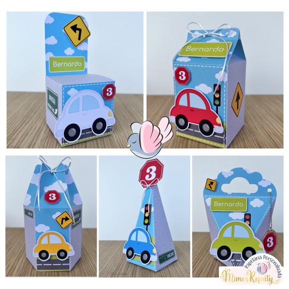 Personalizados - Caixinhas - Carrinhos Coloridos - 10 Itens