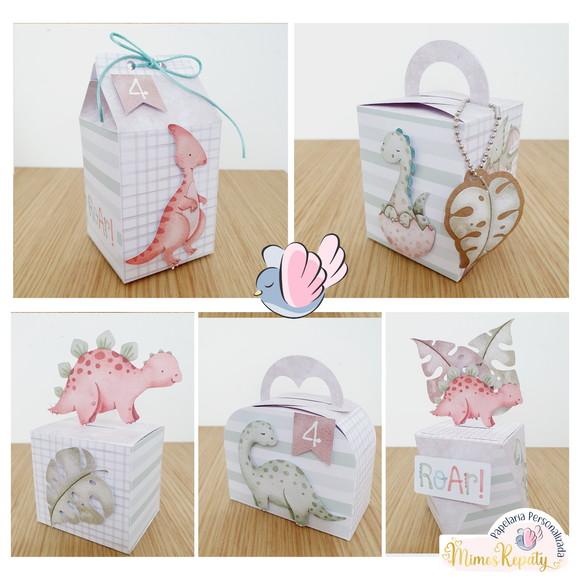 Personalizados - Caixinhas - Dino Aquarela - 10 Itens