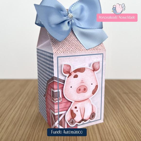 Personalizados - Caixinhas - Fazendinha Azul - 10 Itens