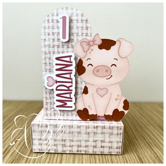 Personalizados - Caixinhas - Fazendinha Rosa - 10 Itens