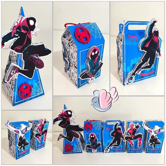 Personalizados - Caixinhas - Homem Aranha Verso - 10 Itens