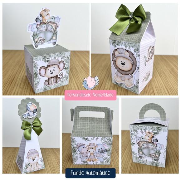 Personalizados - Caixinhas - Safari Menino - 10 Itens