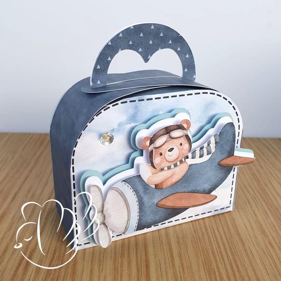 Personalizados - Caixinhas - Ursinho Aviador - 10 Itens
