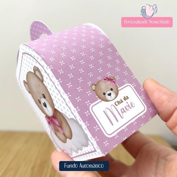 Personalizados - Caixinhas - Ursinho Rosa - 10 Itens