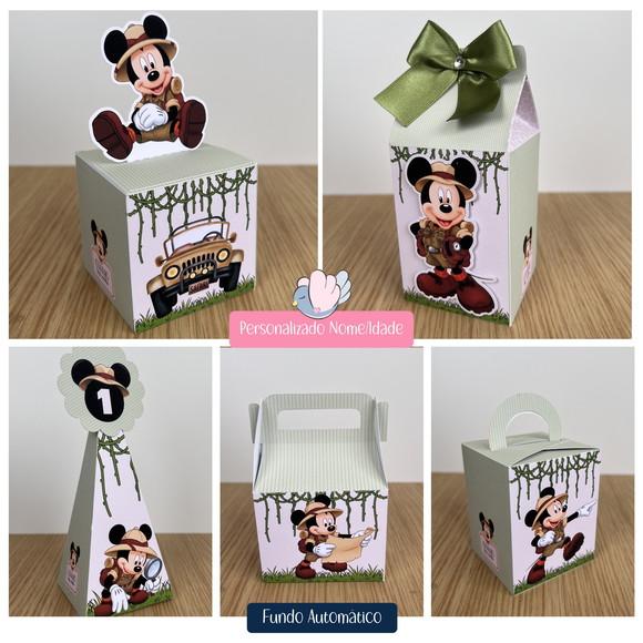 Personalizados - Caixinhas- Mickey Safari - 15 Itens
