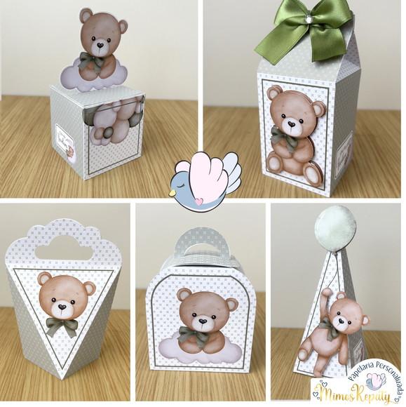 Personalizados - Chá de Bebê Ursinho Verde - 15 Itens