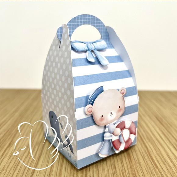 Personalizados -caixinhas Urso Marinheiro Aquarela- 10 Itens