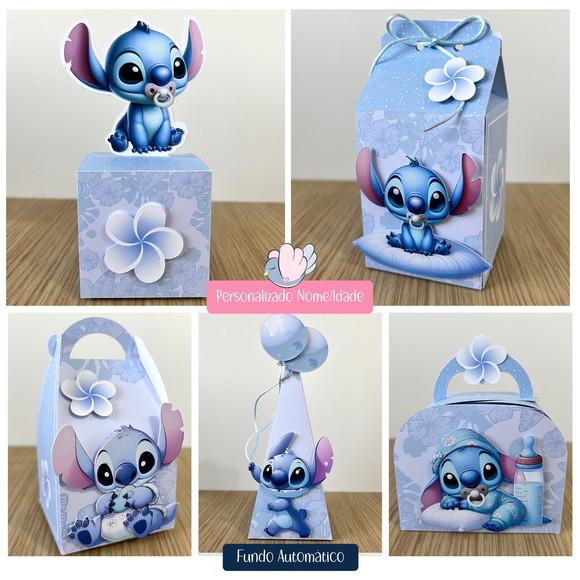 Personalizados- Caixinhas - Chá de Bebê Stitch - 15 Itens