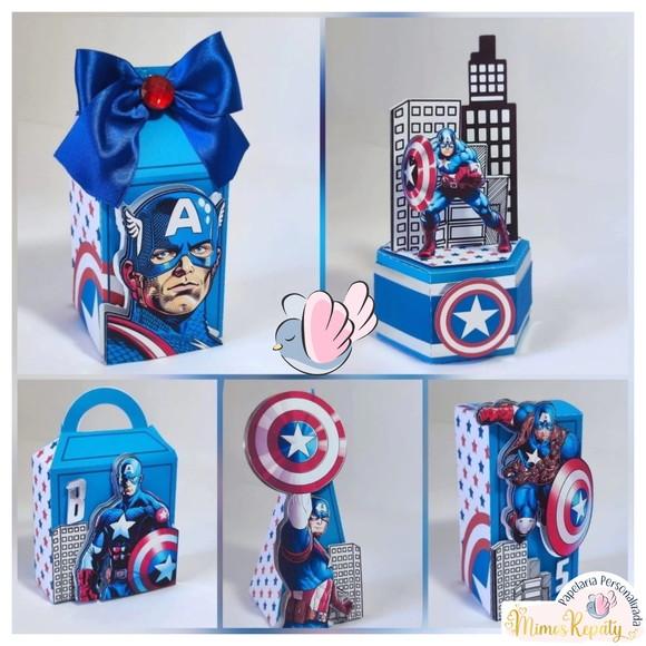 Personalizados-caixinhas - Capitão America - 10 Itens