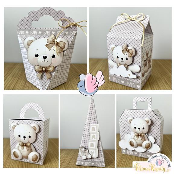 Personalizados-caixinhas - Chá de Bebê Ursinho - 10 Itens