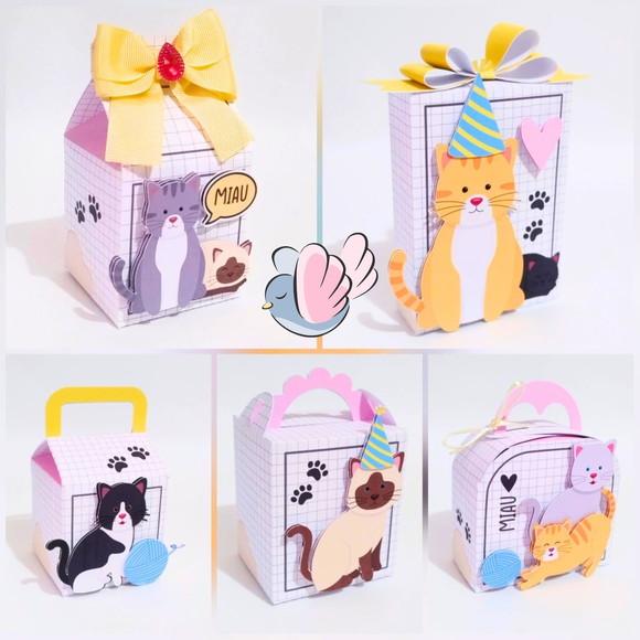 Personalizados-caixinhas - Gatos - 10 Itens