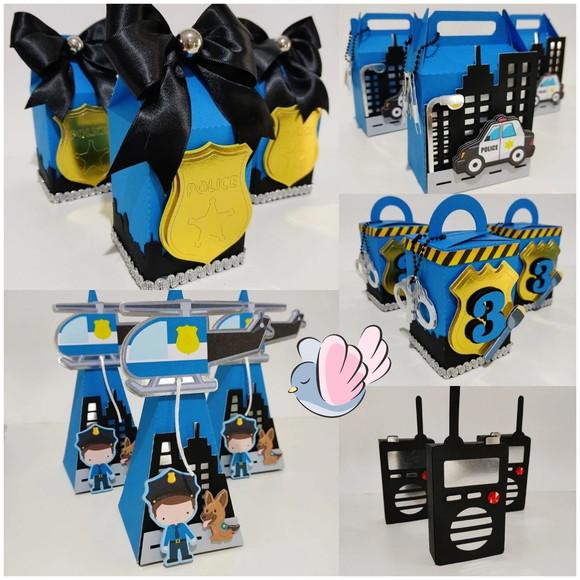 Personalizados-caixinhas - Policia - 10 Itens