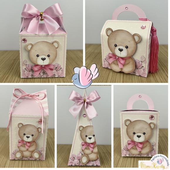 Personalizados-caixinhas- Chá de Bebê Ursinha - 10 Itens