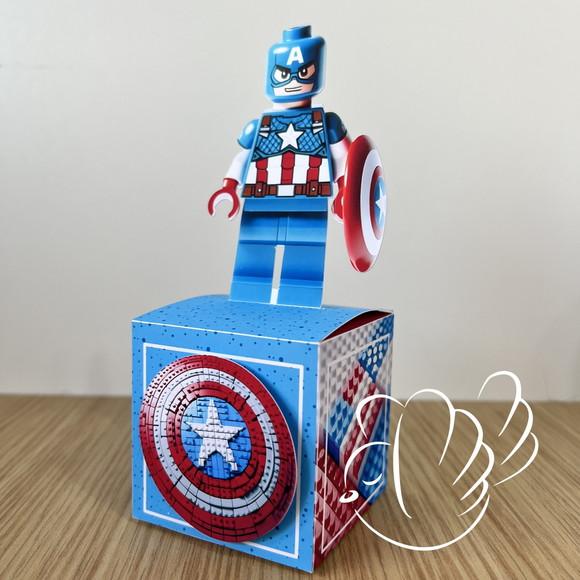 Personalizados-caixinhas- Capitão America Lego- 10 Itens