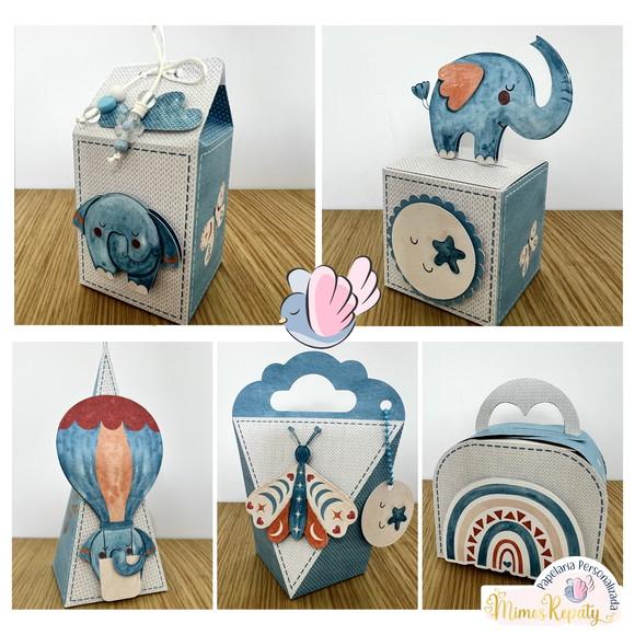 Personalizados-caixinhas- Elefante Boho - 10 Itens