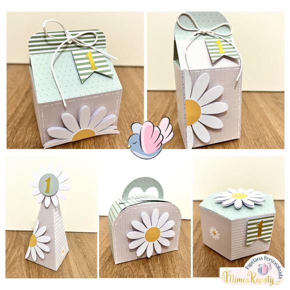 Personalizados-caixinhas- Margarida Verde - 10 Itens