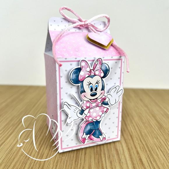 Personalizados-caixinhas- Minnie Rosa Aquarela - 10 Itens