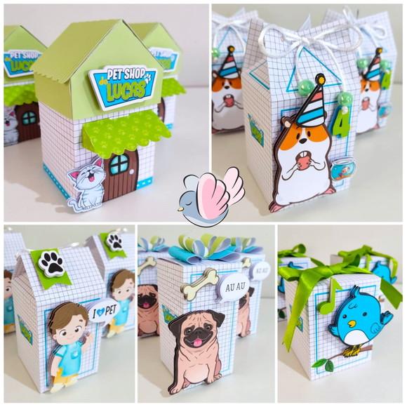 Personalizados-caixinhas- Pet Shop Menino - 10 Itens