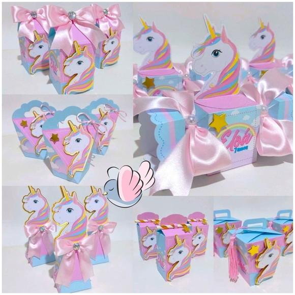 Personalizados-caixinhas- Unicornio - 10 Itens