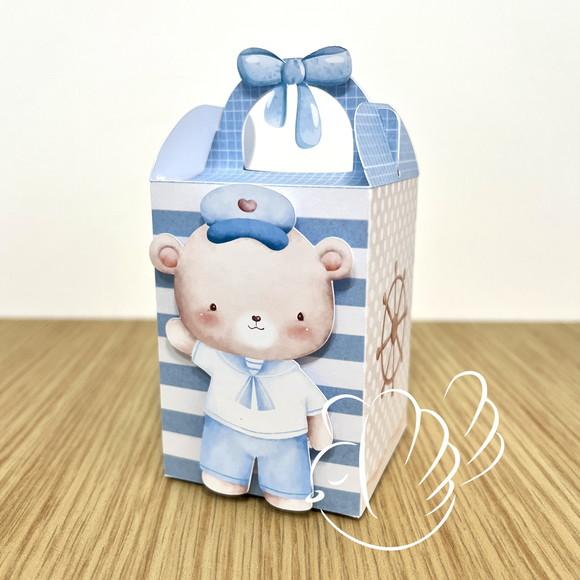 Personalizados-caixinhas- Urso Marinheiro Aquarela- 10 Itens