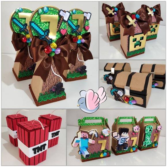 Personalizados-caixinhas-caixinhas - Minecraft - 10 Itens