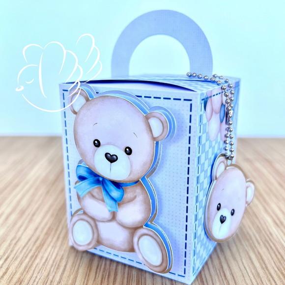 Personalizados-caixinhas-cha de Bebê Ursinho Azul - 10 Itens