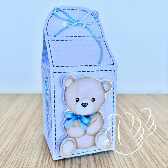 Personalizados-caixinhas-cha de Bebê Ursinho Azul - 10 Itens