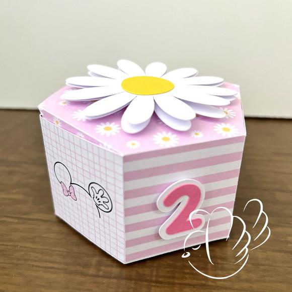 Personalizados-caixinhas-minnie Rosa Margaridas - 10 Itens
