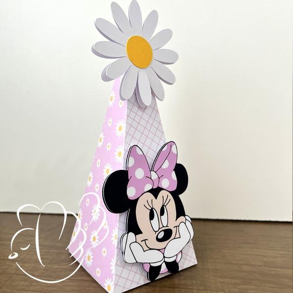 Personalizados-caixinhas-minnie Rosa Margaridas - 10 Itens