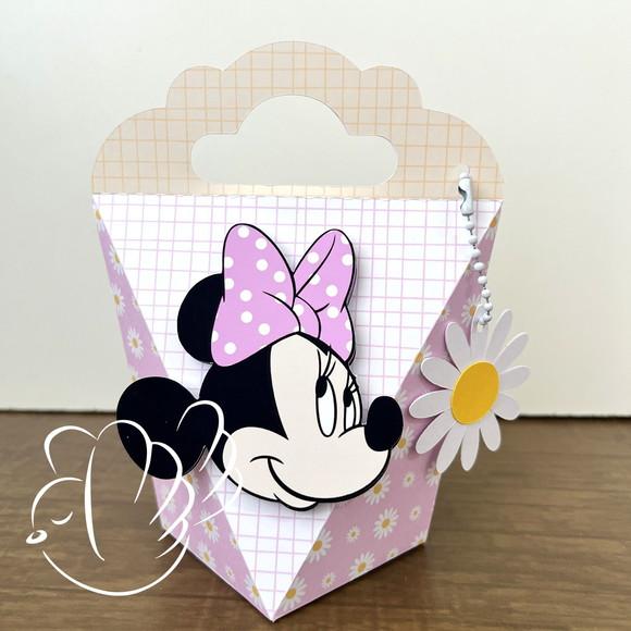Personalizados-caixinhas-minnie Rosa Margaridas - 10 Itens