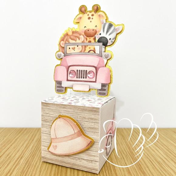 Personalizados-caixinhas-safari Rosa -10 Itens