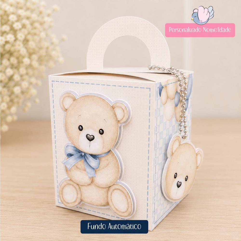 Personalizados-caixinhas-cha de Bebê Ursinho Azul - 10 Itens