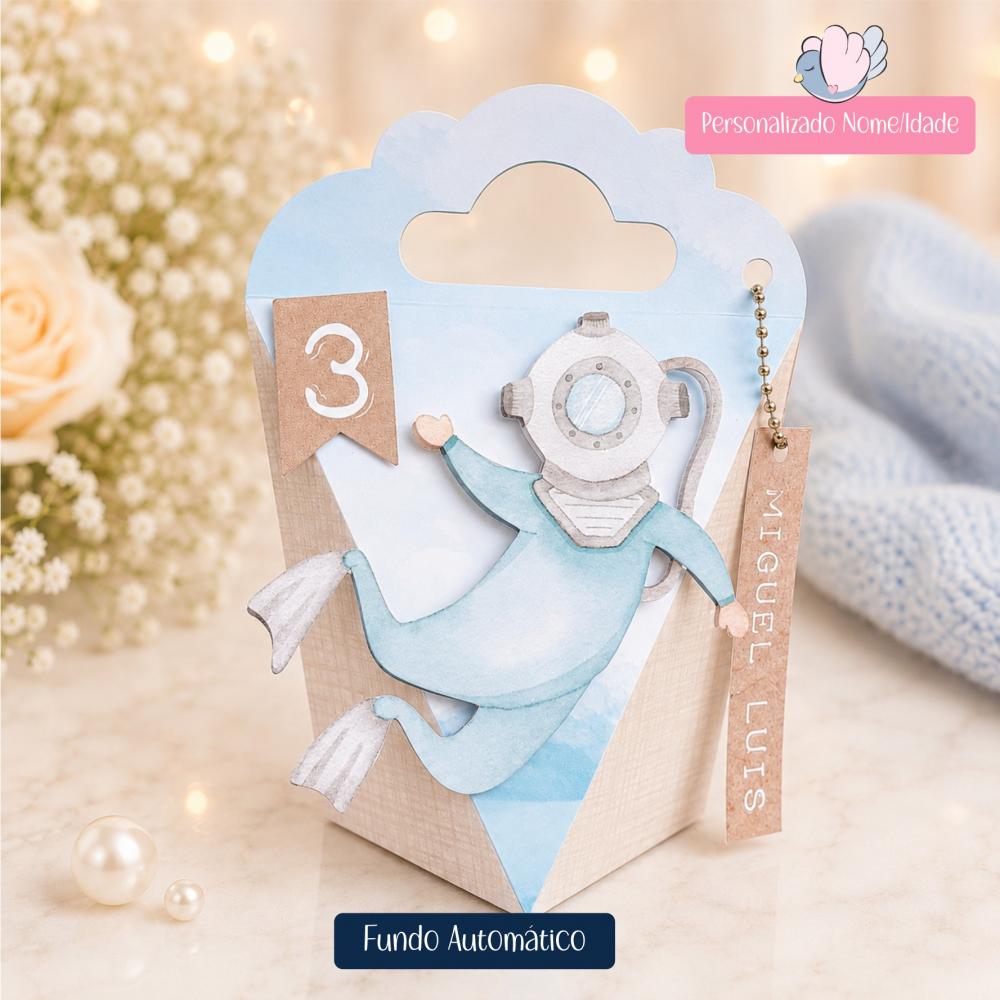 Personalizados-caixinhas-fundo do Mar - 10 Itens