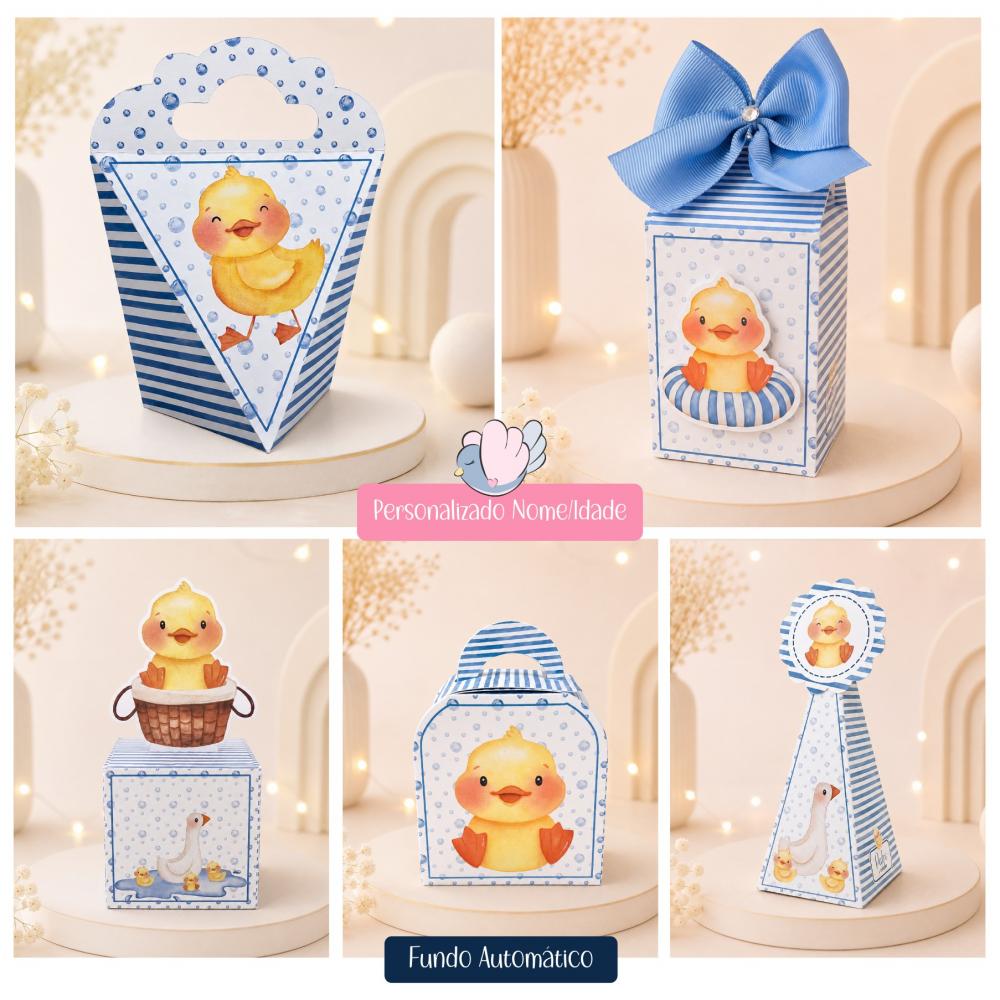 Personalizados - Caixinhas - Patinhos Aquarela - 15 Itens