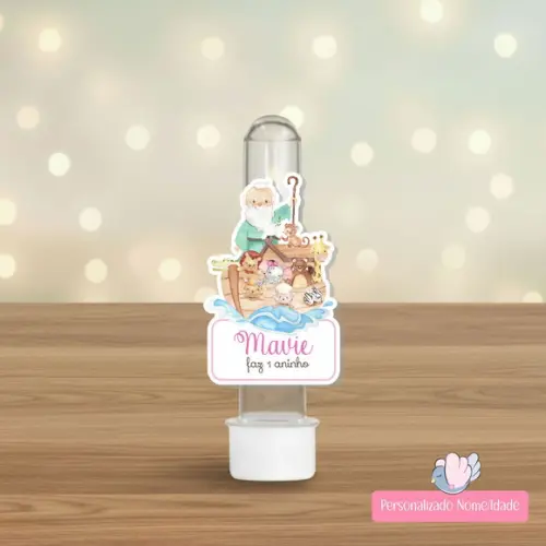 20 Apliques para Tubetes Personalizados - Arca de Noé Menina