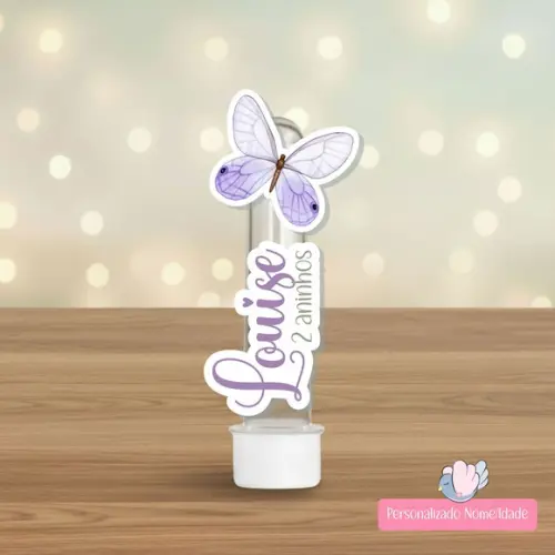 30 Apliques para Tubetes Personalizados - Borboleta Lilás