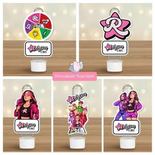 30 Apliques para Tubetes Personalizados - Clube dos Rosa
