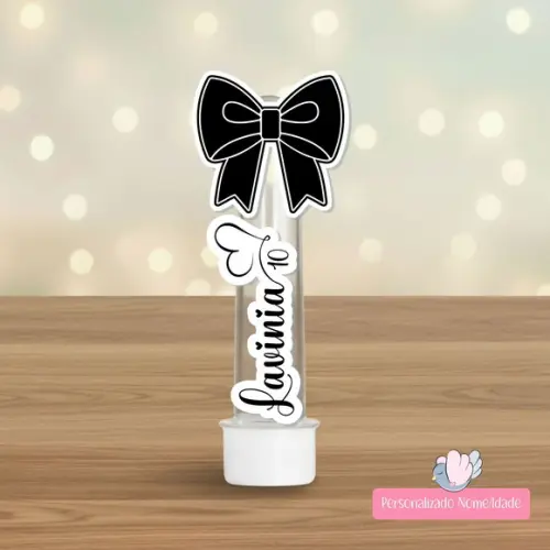 30 Apliques para Tubetes Personalizados - Laço Preto