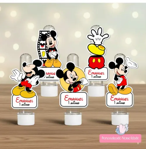 30 Apliques para Tubetes Personalizados - Mickey