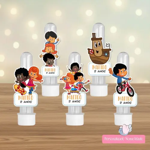 40 Apliques para Tubetes Personalizados - 3 Palavrinhas