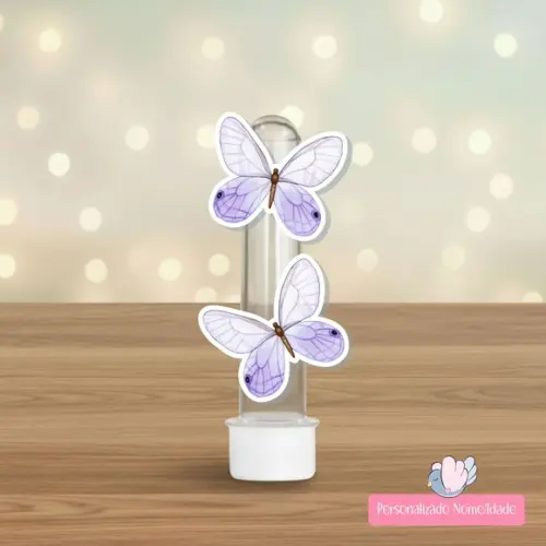 40 Apliques para Tubetes Personalizados - Borboleta Lilás