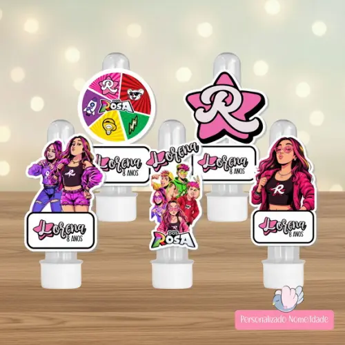 50 Apliques para Tubetes Personalizados - Clube dos Rosa
