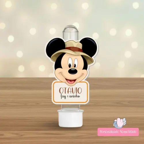 50 Apliques para Tubetes Personalizados - Mickey Safari