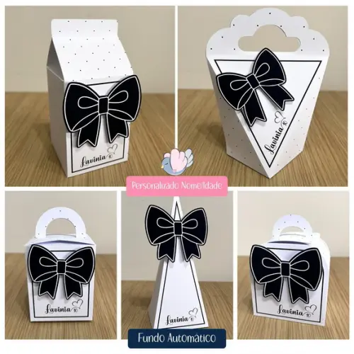 Personalizados - Caixinha - Laço Preto - 30 Itens