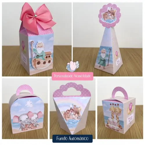 Personalizados - Caixinhas - Arca de Noé Menina - 25 Itens
