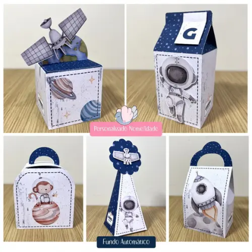 Personalizados - Caixinhas - Astronauta - 10 Itens