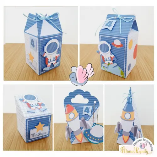 Personalizados - Caixinhas - Astronauta - 10 Itens