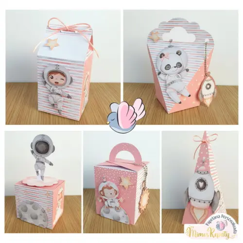 Personalizados - Caixinhas - Astronauta Menina - 10 Itens