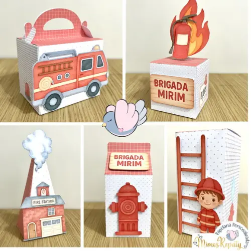 Personalizados - Caixinhas - Bombeiro - 10 Itens